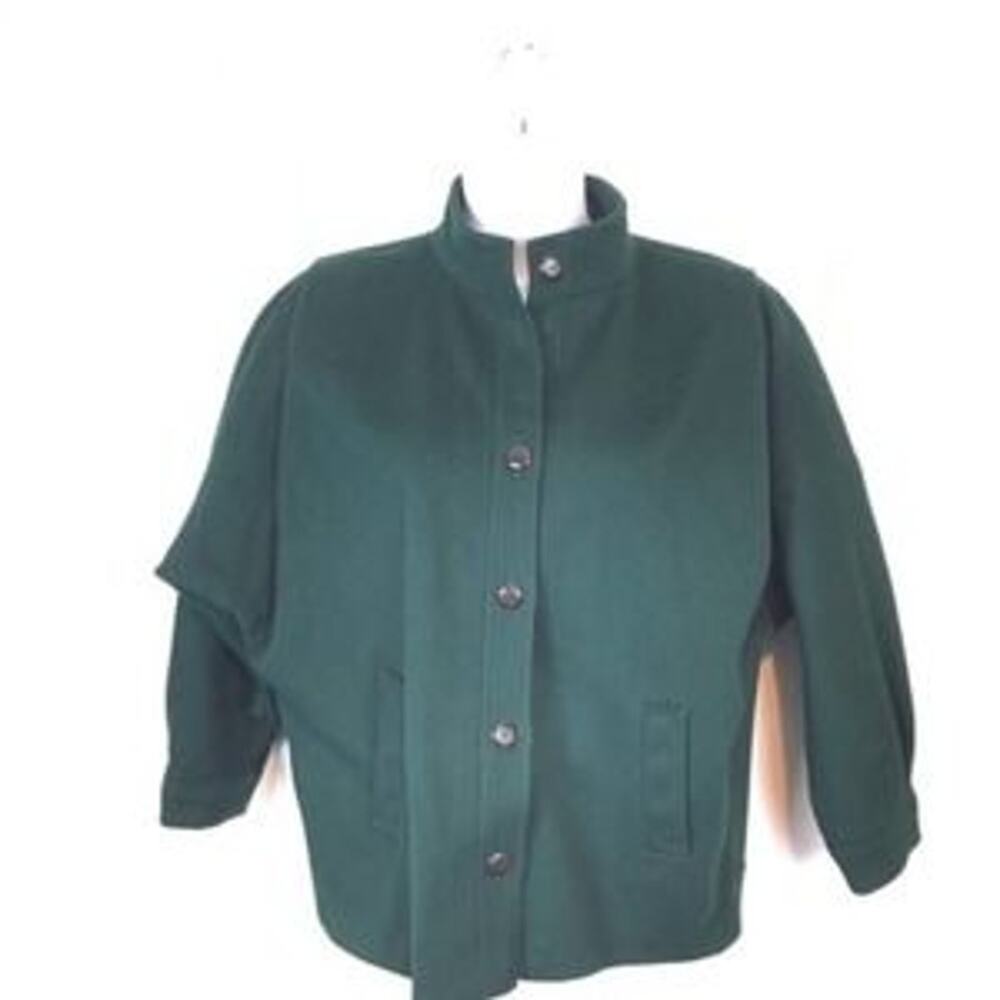 Wool Coat Vintage Women's Braefair Union Made in USA Green Size Large Retro